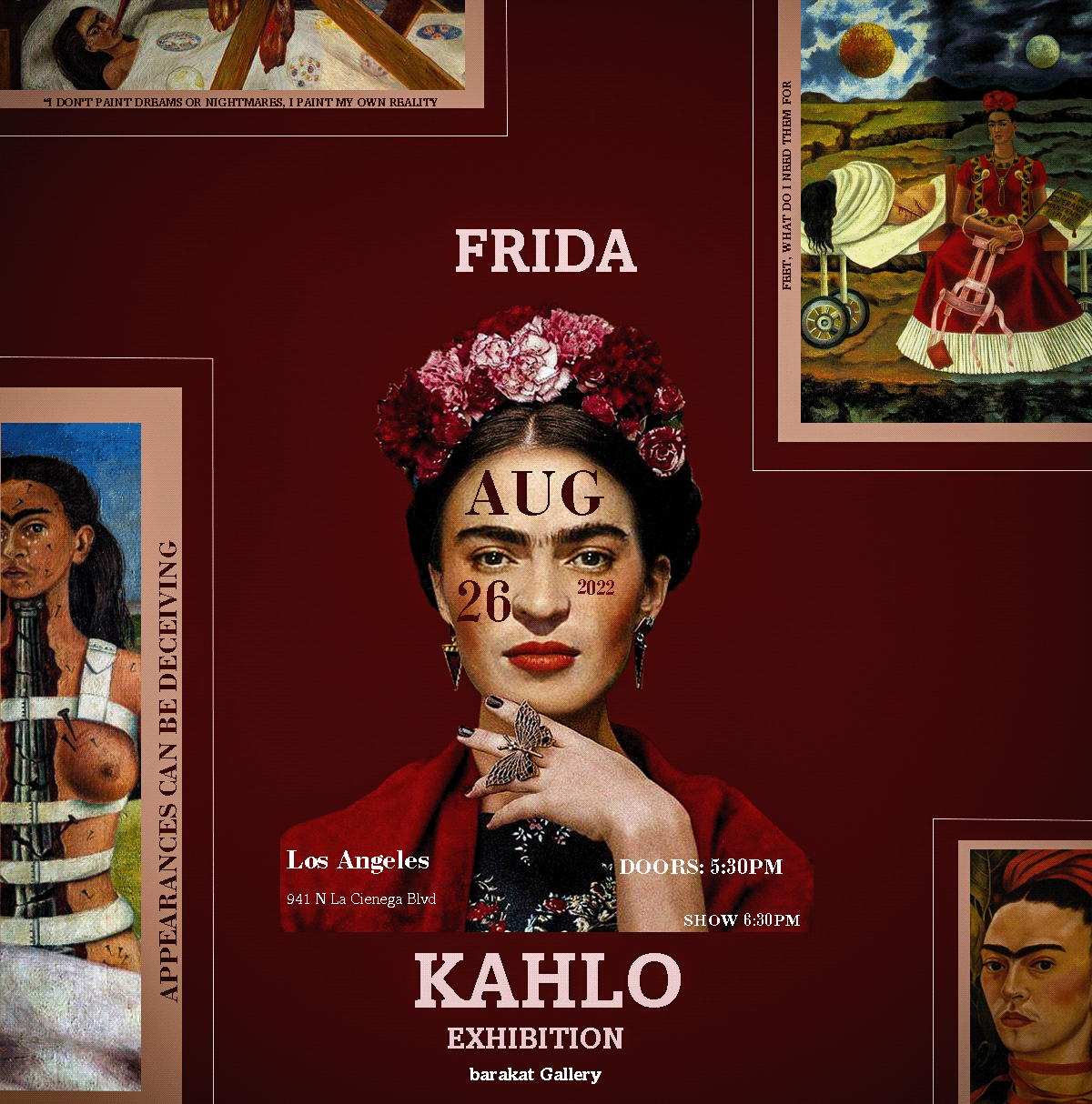 art draving Exhibition  Frida Kahlo graphic design  nikopirosmani Poster Design posters