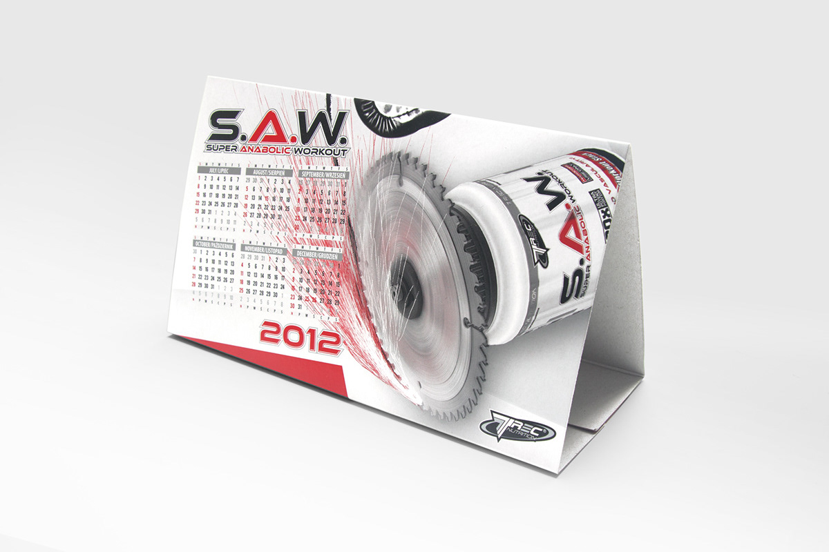 leaflet table calendar circular saw SAW disk sparks commercial