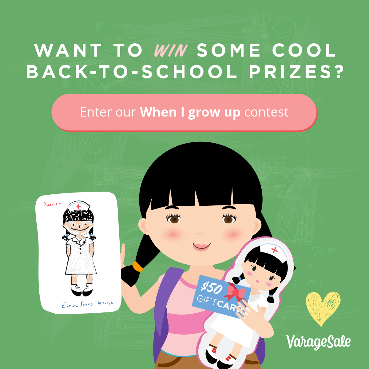 contest school back to school girl nurse boy cute blackboard