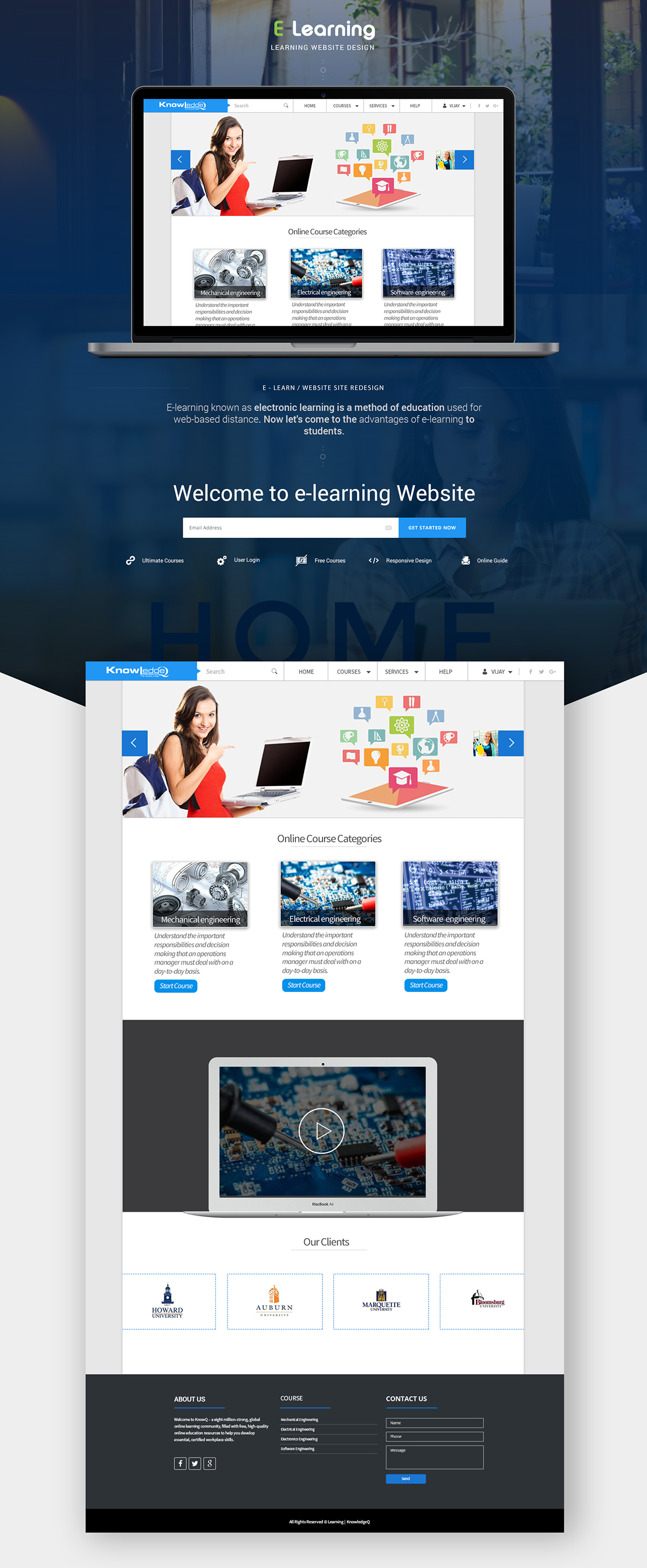 E Learning Website Ui On Student Show