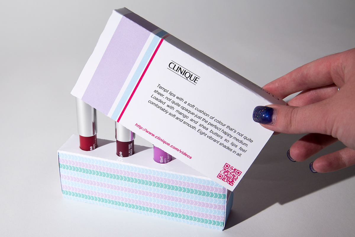 design lipstick Clinique package QR Code live design