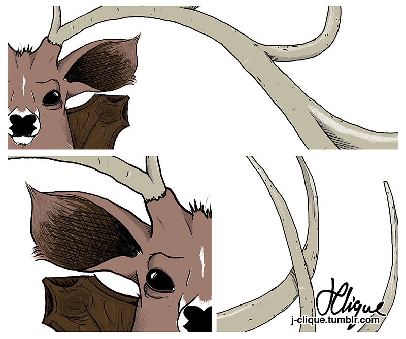 deer head mount mounted antlers wacom bamboo tablet