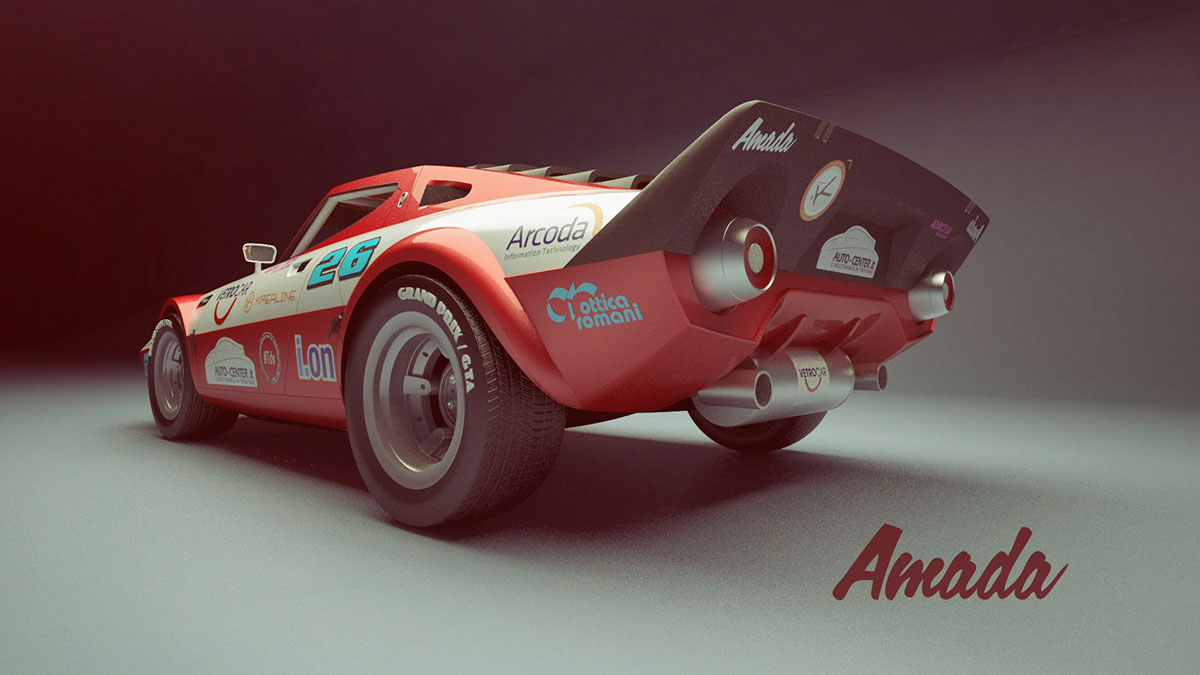 car design 3D Rendering vintage amada krealine