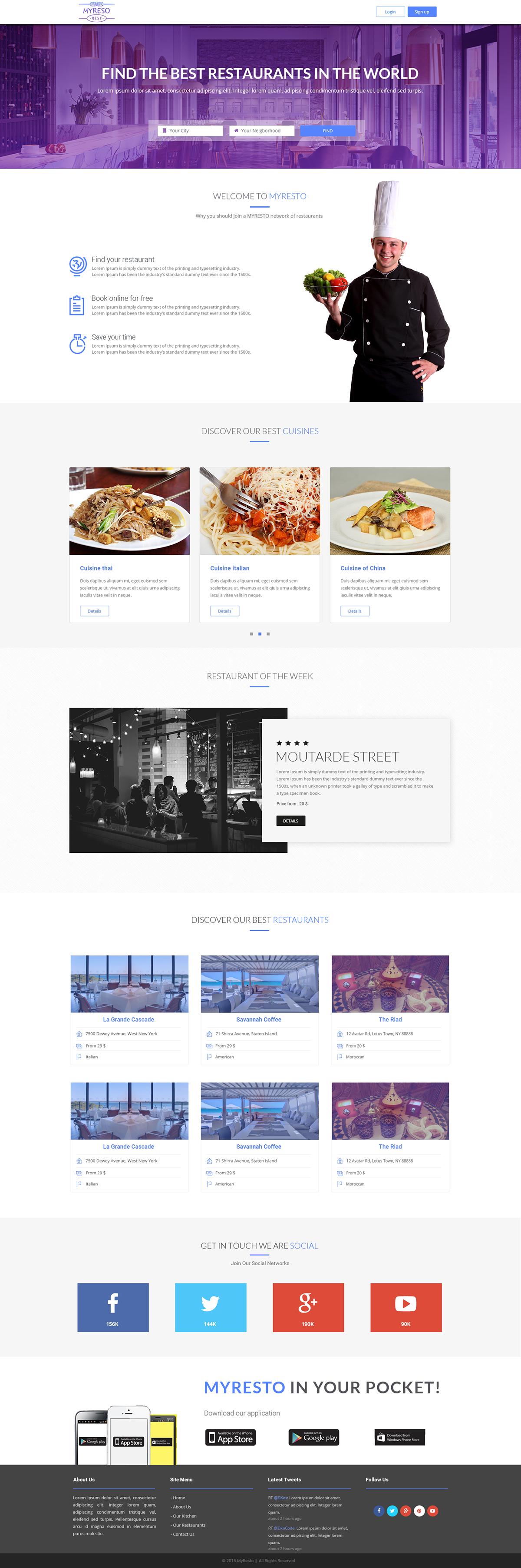 restaurants Web Design  UI ux