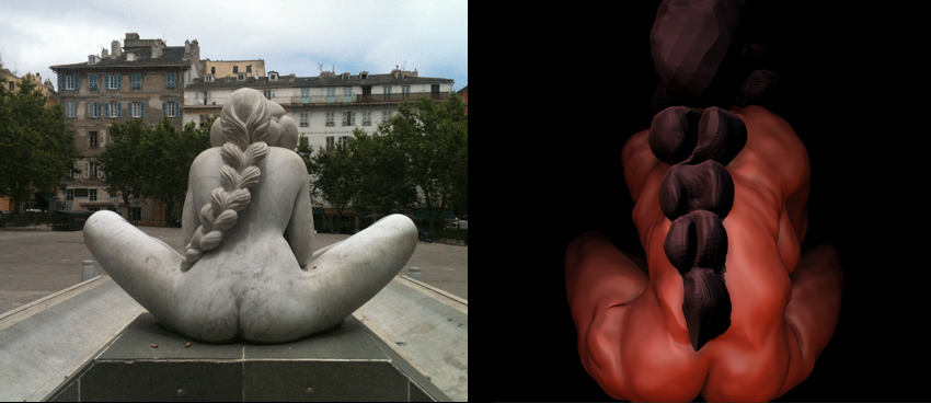 naïade 3D sculpture Bastia naïade