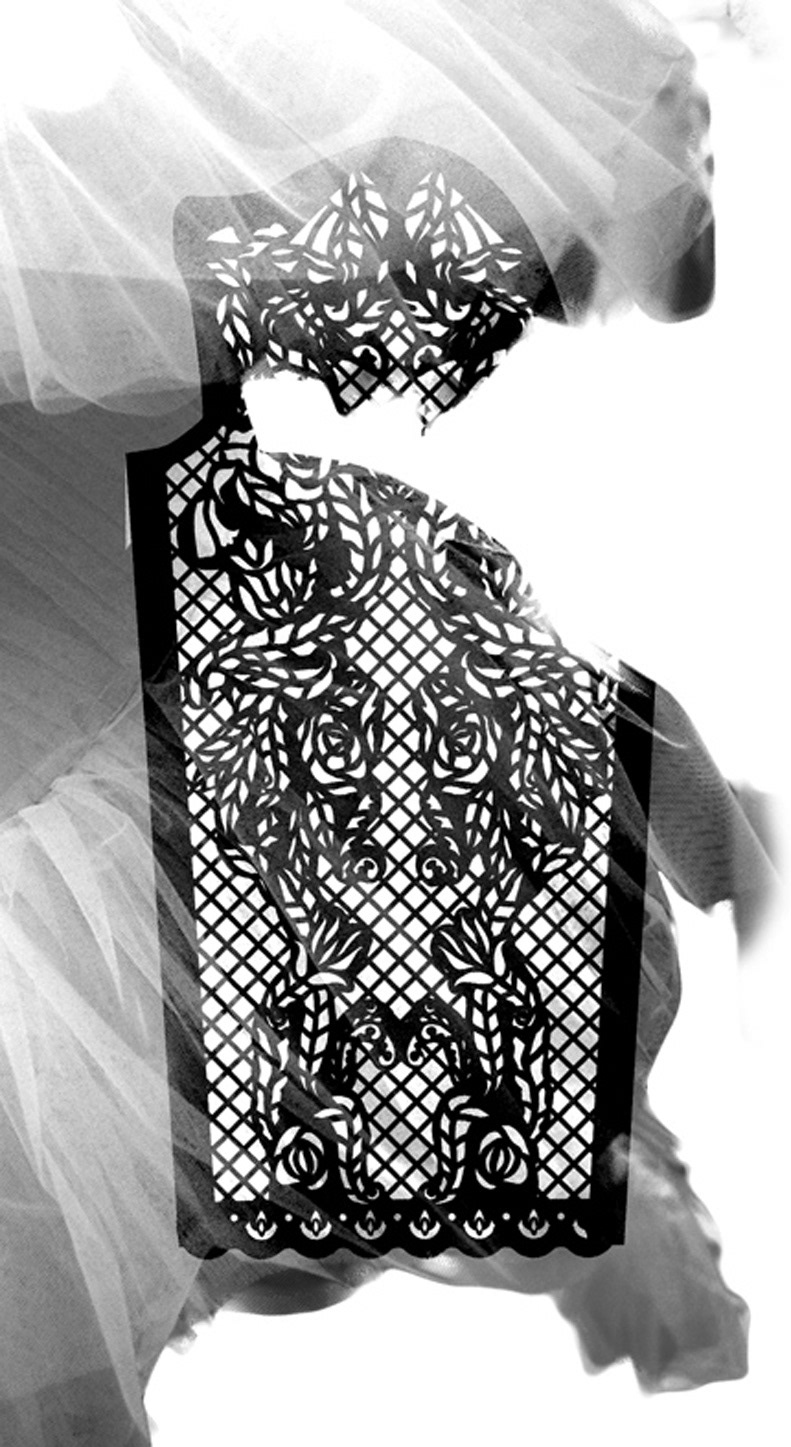 pattern laser cut flower leaves Nature leather bodysuit dress cut london fashion week Detailed graphics