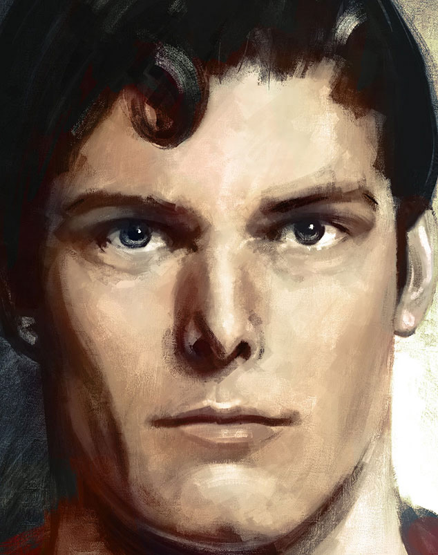 ILLUSTRATION  digital painting   portrait superman Christopher Reeve