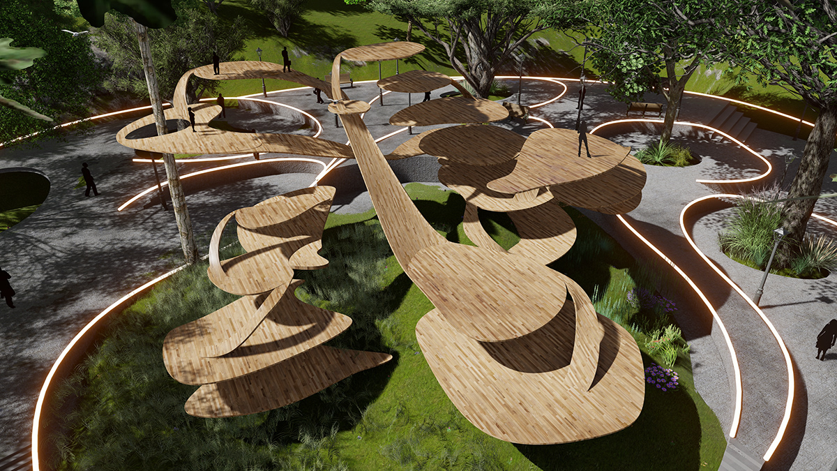 artistic building forest Landscape Landscape Design lumion Nature organic parametric Rhino