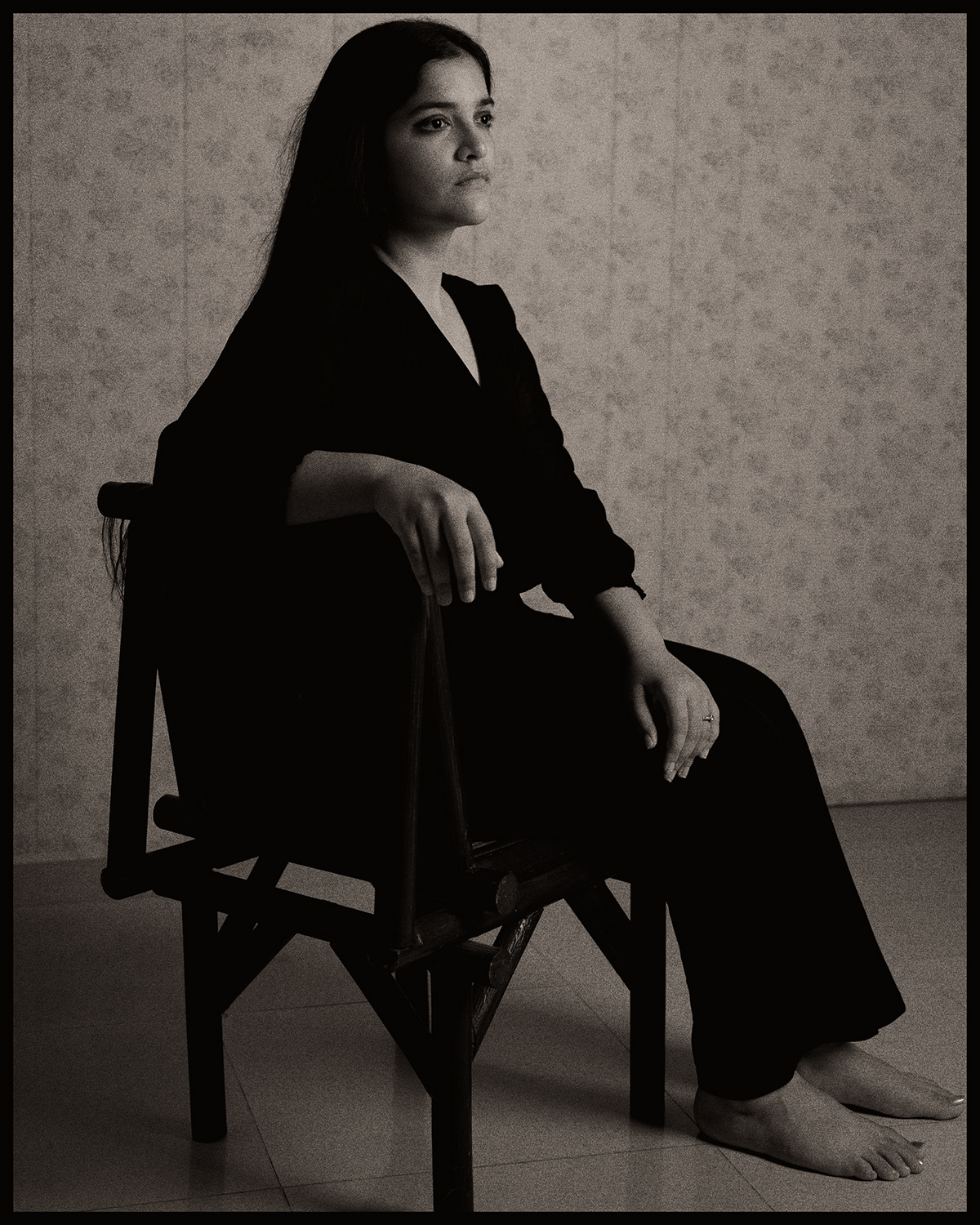 black and white monochrome portrait Photography  beauty fine art Melancholy woman concept art indoor