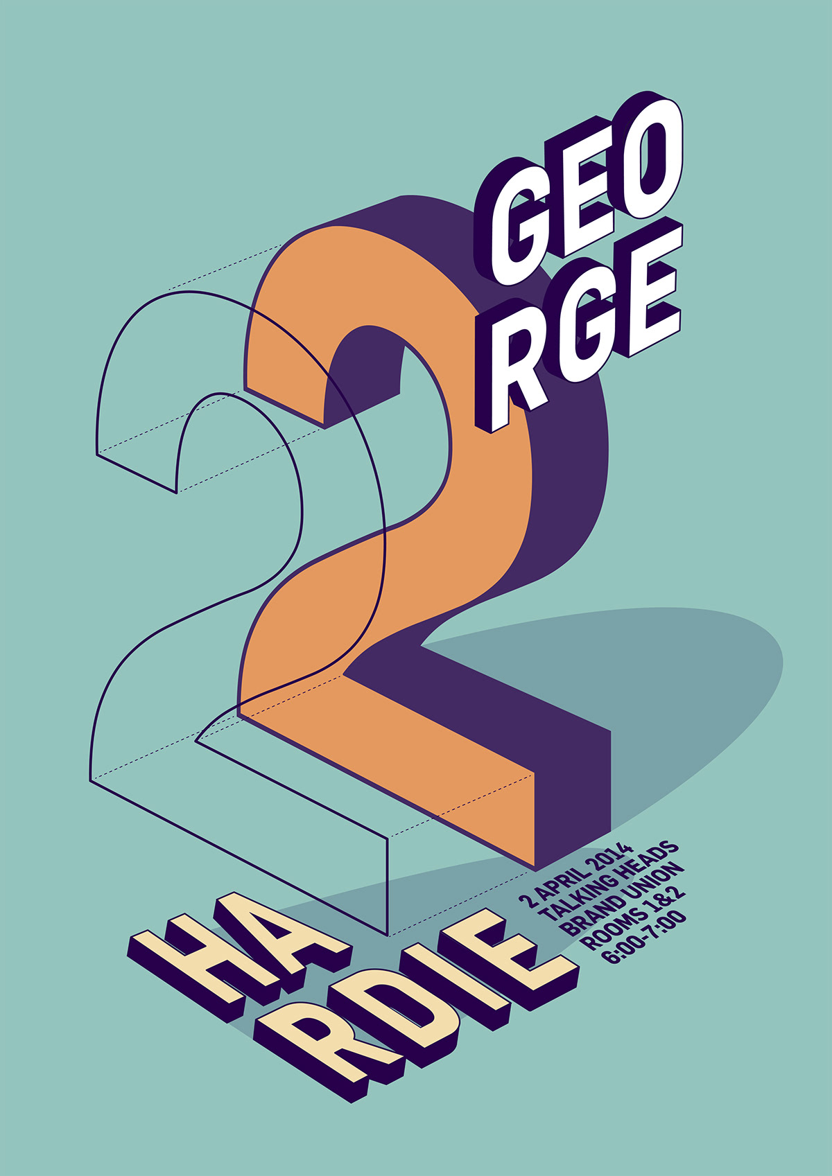 George hardie poster talk internal company Project Perspective type Retro