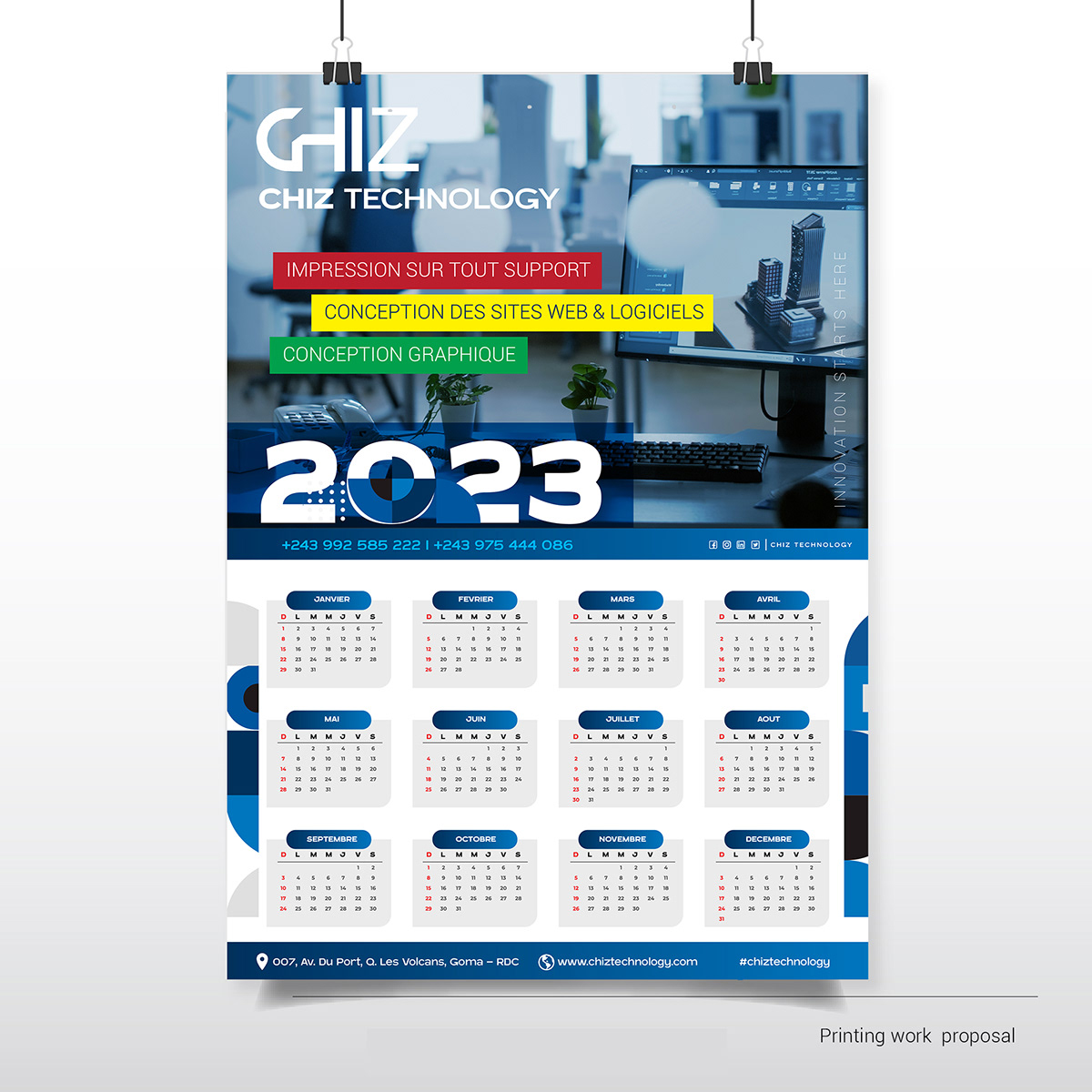 2023 calendar 2023. adobe illustrator calendar design Graphic Designer graphics