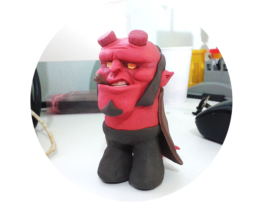Hellboy darkhorsecomics comicbook HellboyDay handmade clay plastilina sculpture Character design red fanart comics