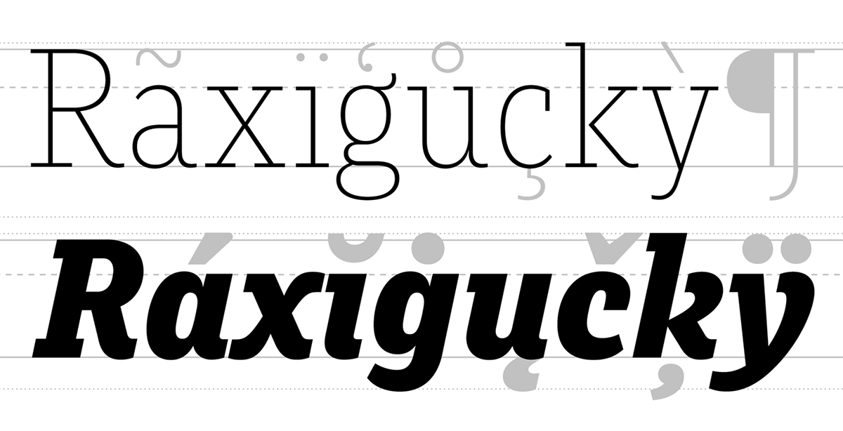 Typeface type design slab serif font serif black hairline clear economic runge Jakob Runge