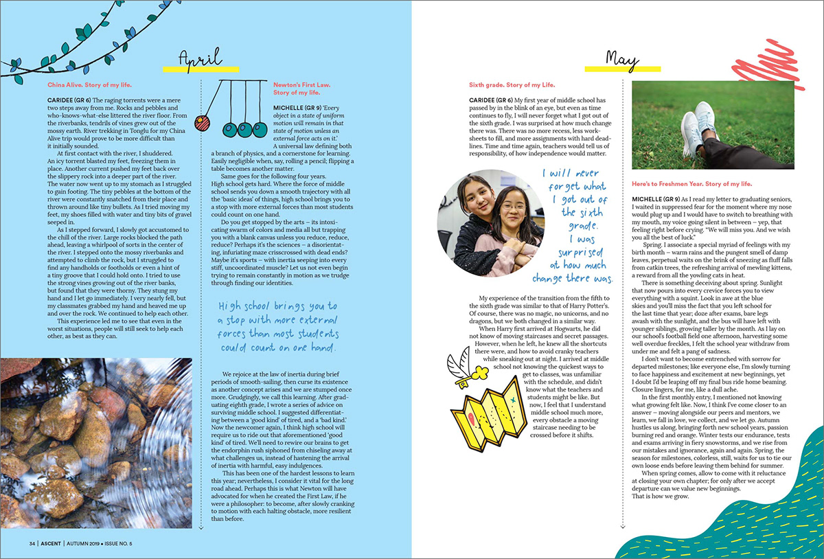 branding  design editorial Education International k12 magazine redesign school template