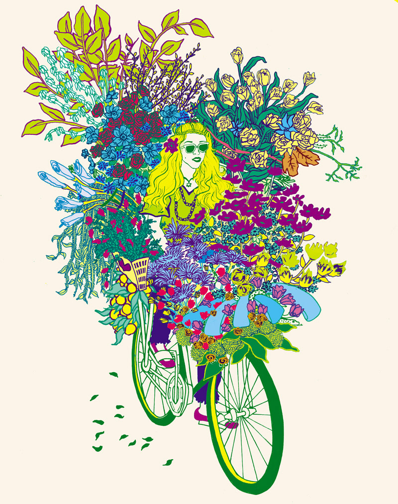 flower delivery girl Bicycle
