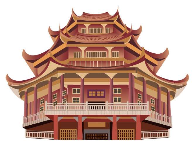 architecture buliding flat design Geography history house ILLUSTRATION  tample vector world