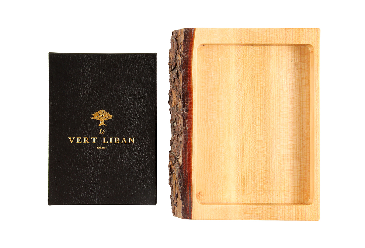 Le Vert Liban concertina gold Cedar heritage history wood leather leeds metropolitan University Food  drink chocolate design