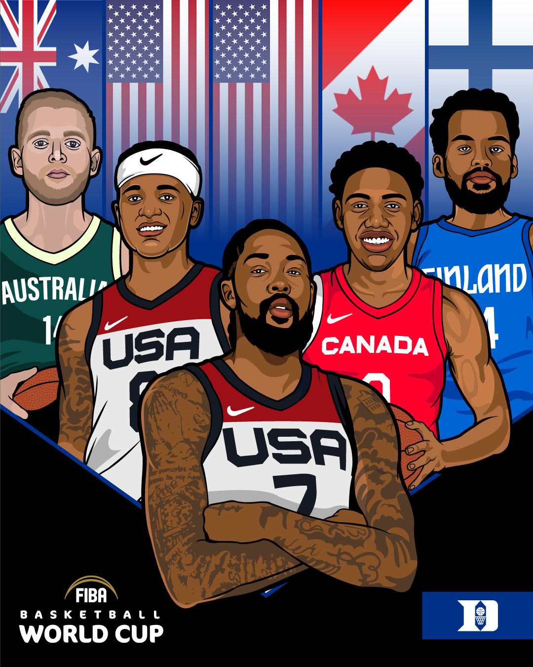 basketball Duke University sports ILLUSTRATION  vector digital illustration professional