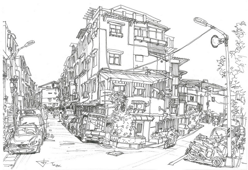 Dadaocheng taipei urban sketch jonibond taiwan