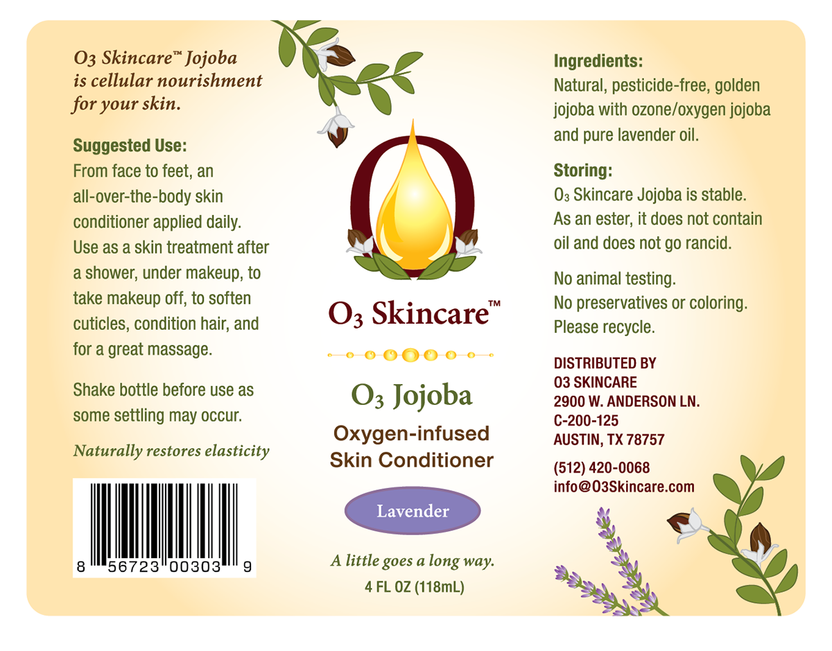 jojoba oil label design o3 skincare