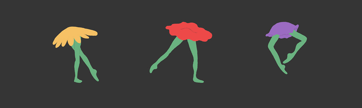 ILLUSTRATION  animation  2D Animation danse DANCE   ballet Flowers Drawing  photoshop