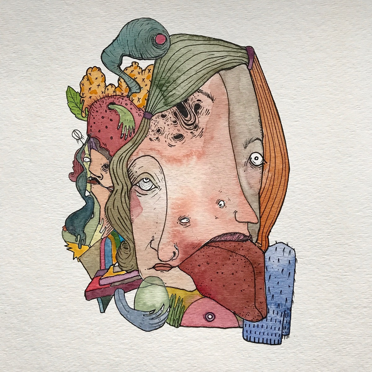ILLUSTRATION  imwither watercolor painting   ink woman Brooklyn surrealism