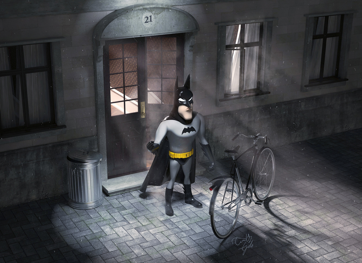 batman 3D poster timothy gale model joker Bike bat gotham THE DARK KNIGHT