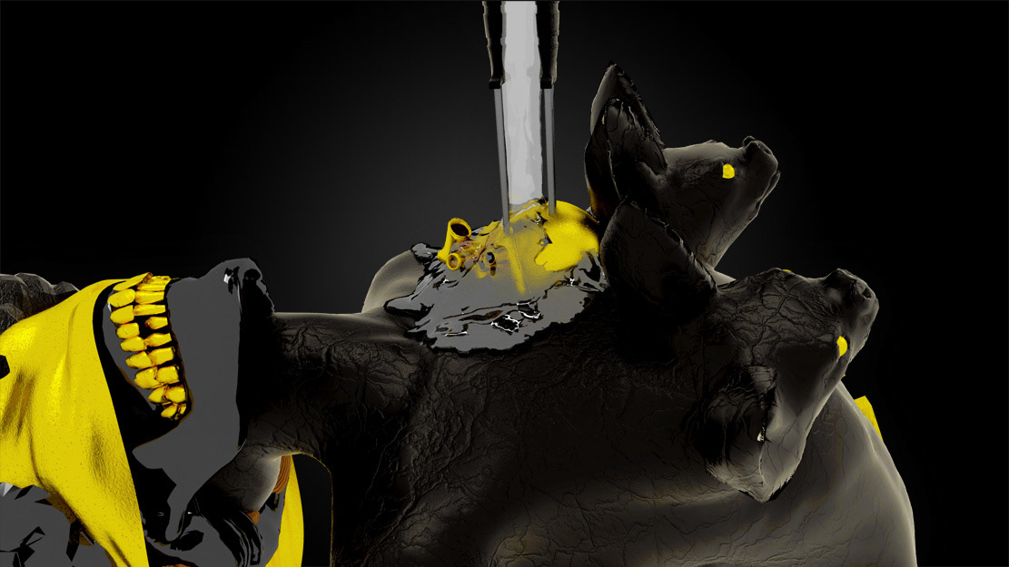 3D gold gothic bat dynamics