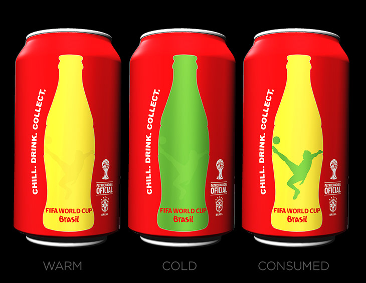 Packaging Innovations concept design Coca-Cola world cup Coca-Cola World Cup Can Design photochromic thermochromic speciality inks