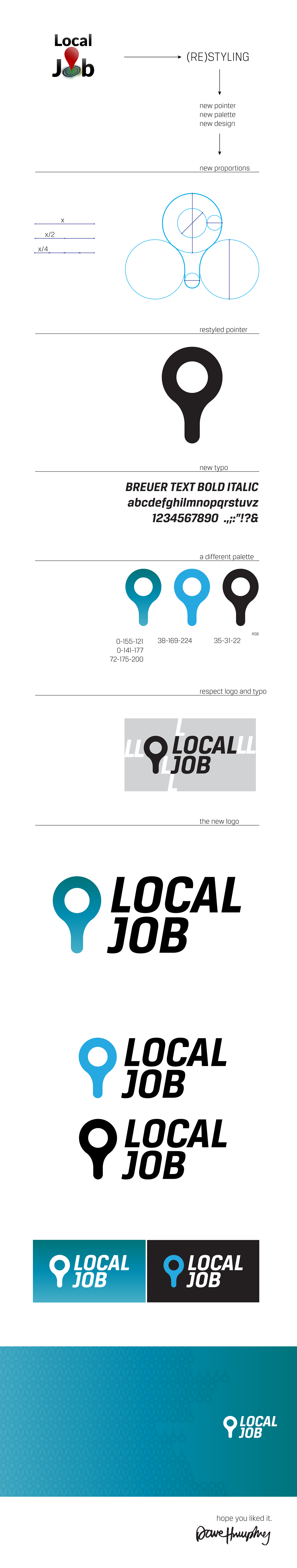 logo  restyling local job Pointer pattern blue black circle grid