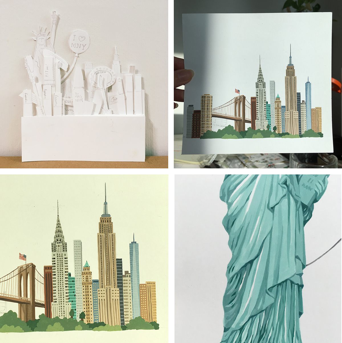 뉴욕 손그림 수작업 수채화 일러스트 일러스트레이션 패키지 패키지디자인 패키지일러스트 화장품