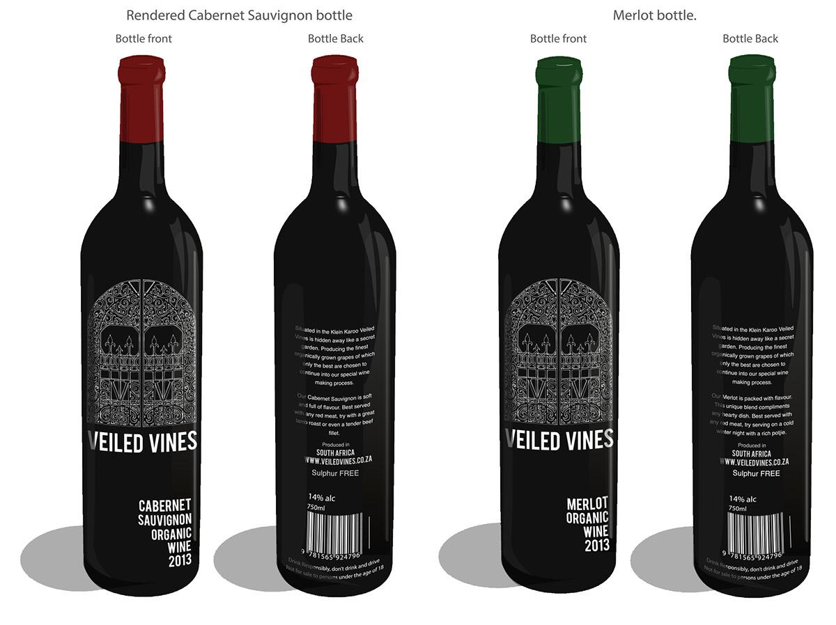 Gold Pack student gold pack wine wine label Wine Packaging bamboo award finalist bottle veiled organic wine south africa product dileine Render