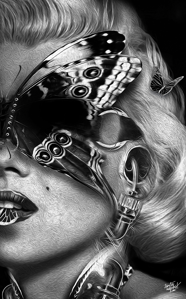 fantasmagorik nicolas obery dark black fantastique Dark side curioos strange skull STEAMPUNK poster france Nike Marilyn Monroe