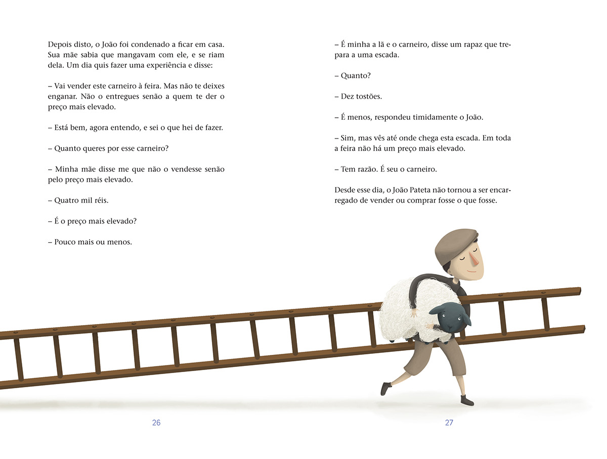 ilustración infantil libro Porto Editora Sultão joao pateta boa sentença personajes