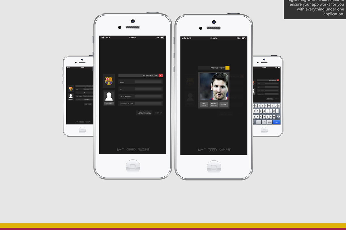 graphic design creative ux UI football barcelona sports app