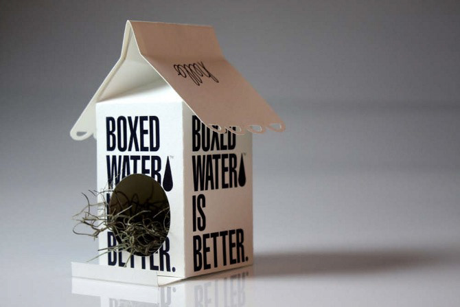 Boxed Water Birdhouse 3D box Milk Carton