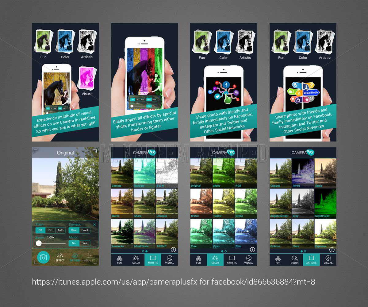 Mobile Application UI/UX ui design interface design photo editing app camera plus fx camera application design camera effect application mobile app design