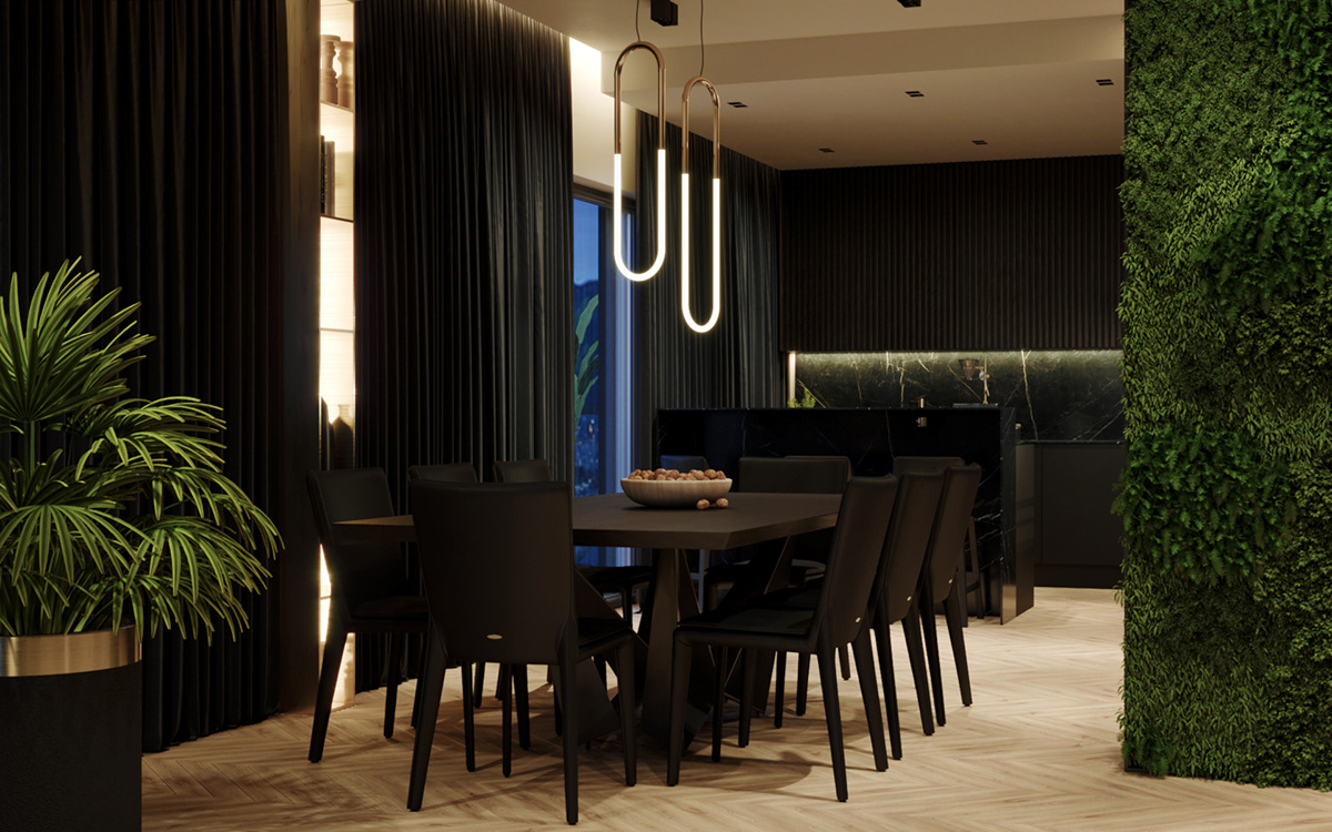 Interior design modern highrise apartament CGI 3D vis viz visaulisation