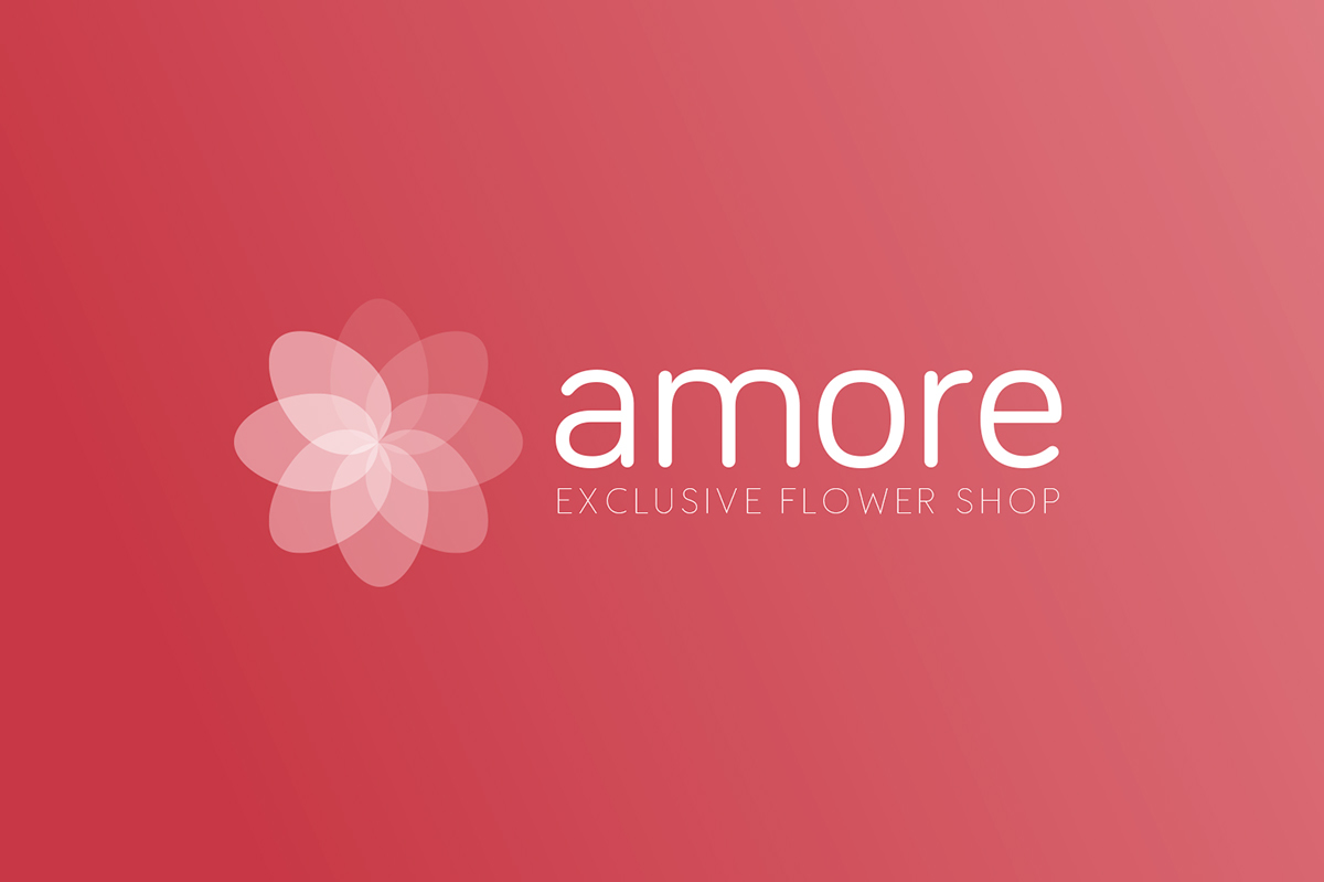 amore flower florist shop logo minimalistic simple balance