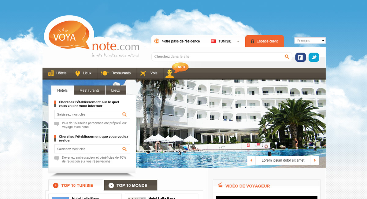 Tunisie mongi Ayoun graphiste Web design voyage Voyanote tripadvisor