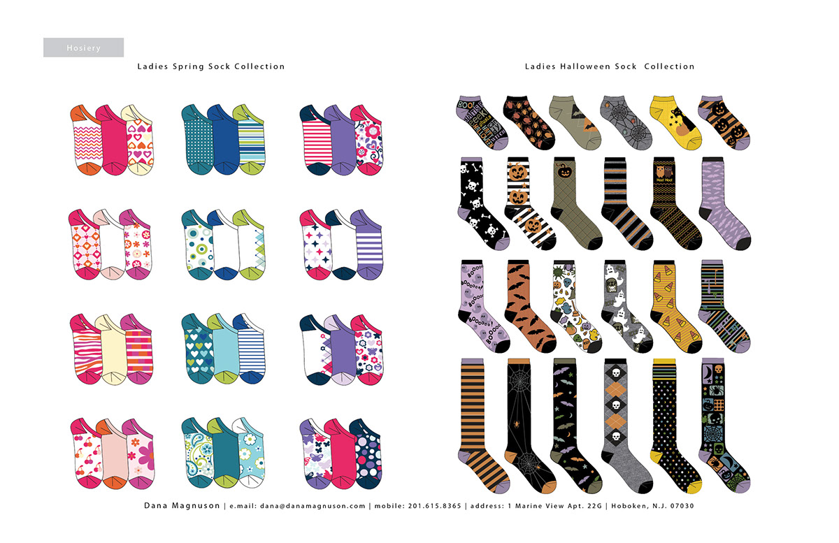 Hosiery Design surface design repeat patterns Ladies Socks Ladies Hosiery Ladies Slippers
