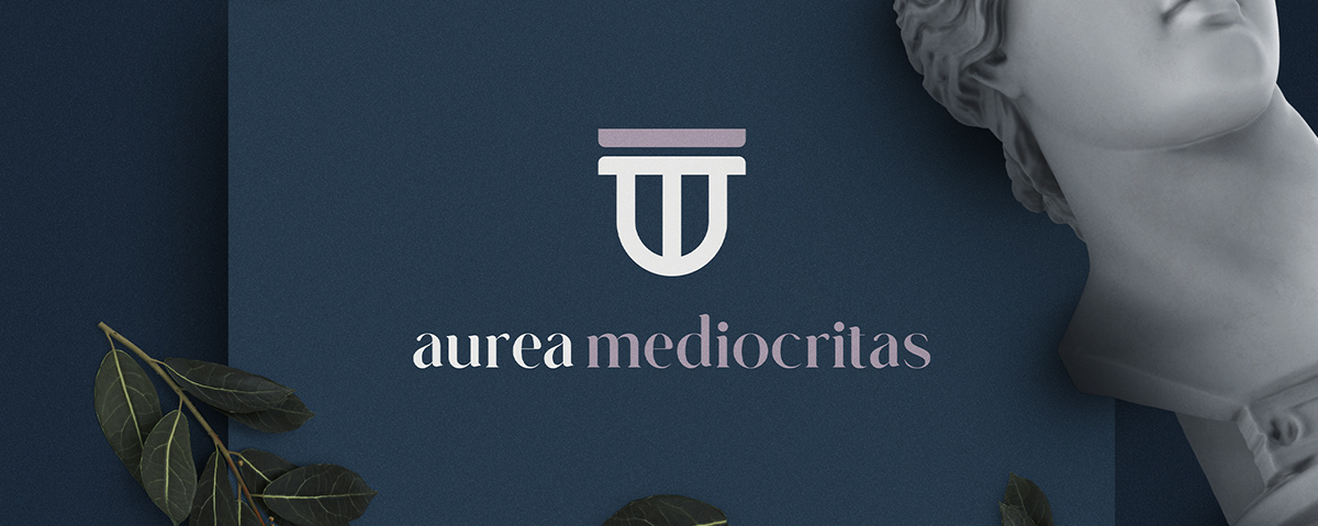 Latin aurea design brand roman museum identity old latim leafs