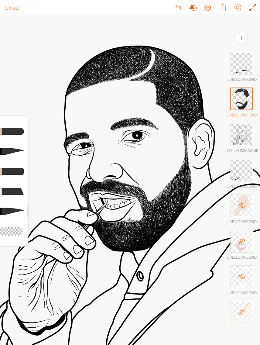 orlando graphics Drake poster portrait vector illustrator draw hip hop ovo Drizzy ChampagnePapi