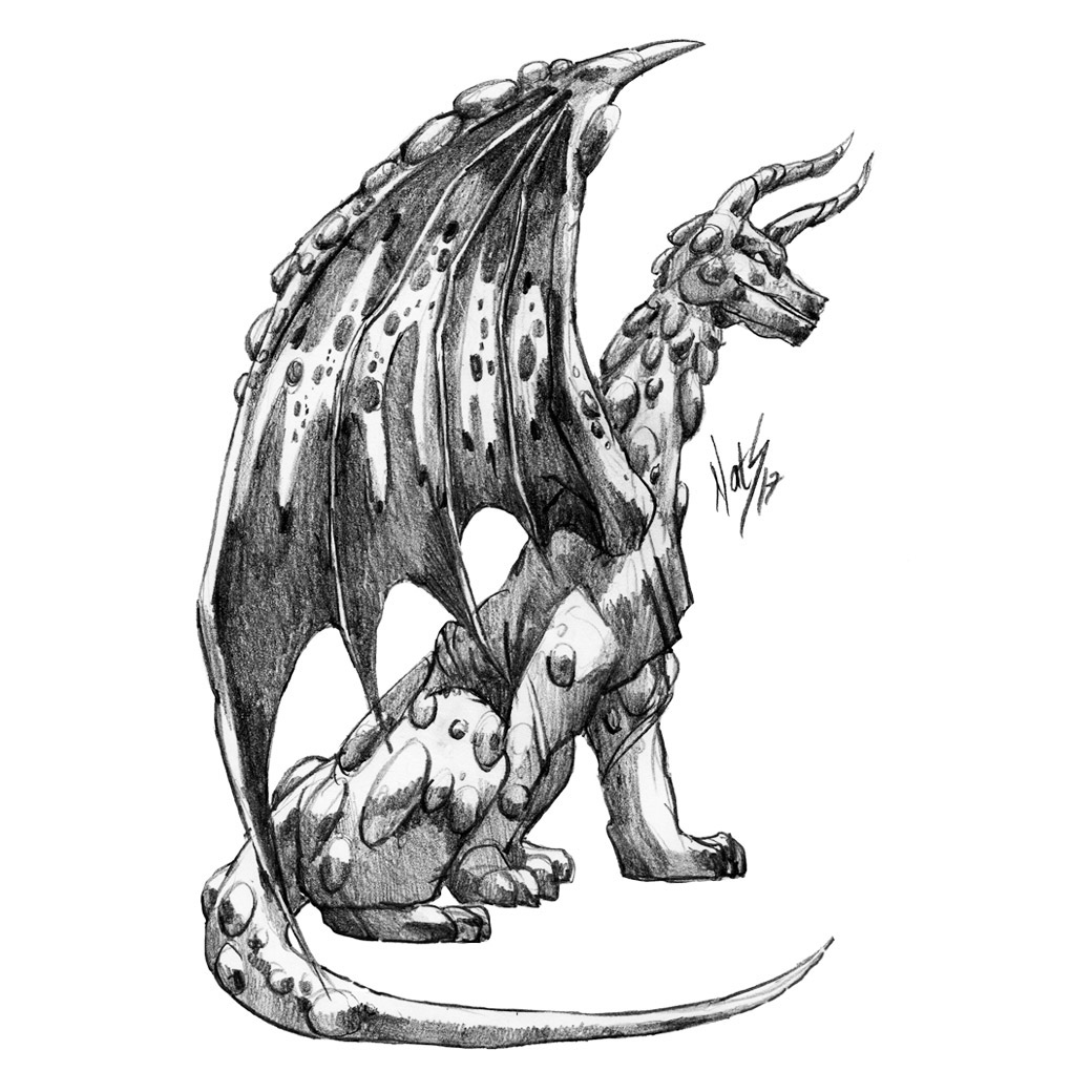 arte diseño de personajes dragones grafito ilustracion