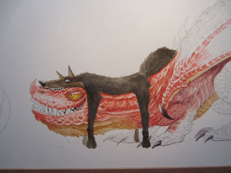 dragon art fantasy wolf sheep White modern lynton