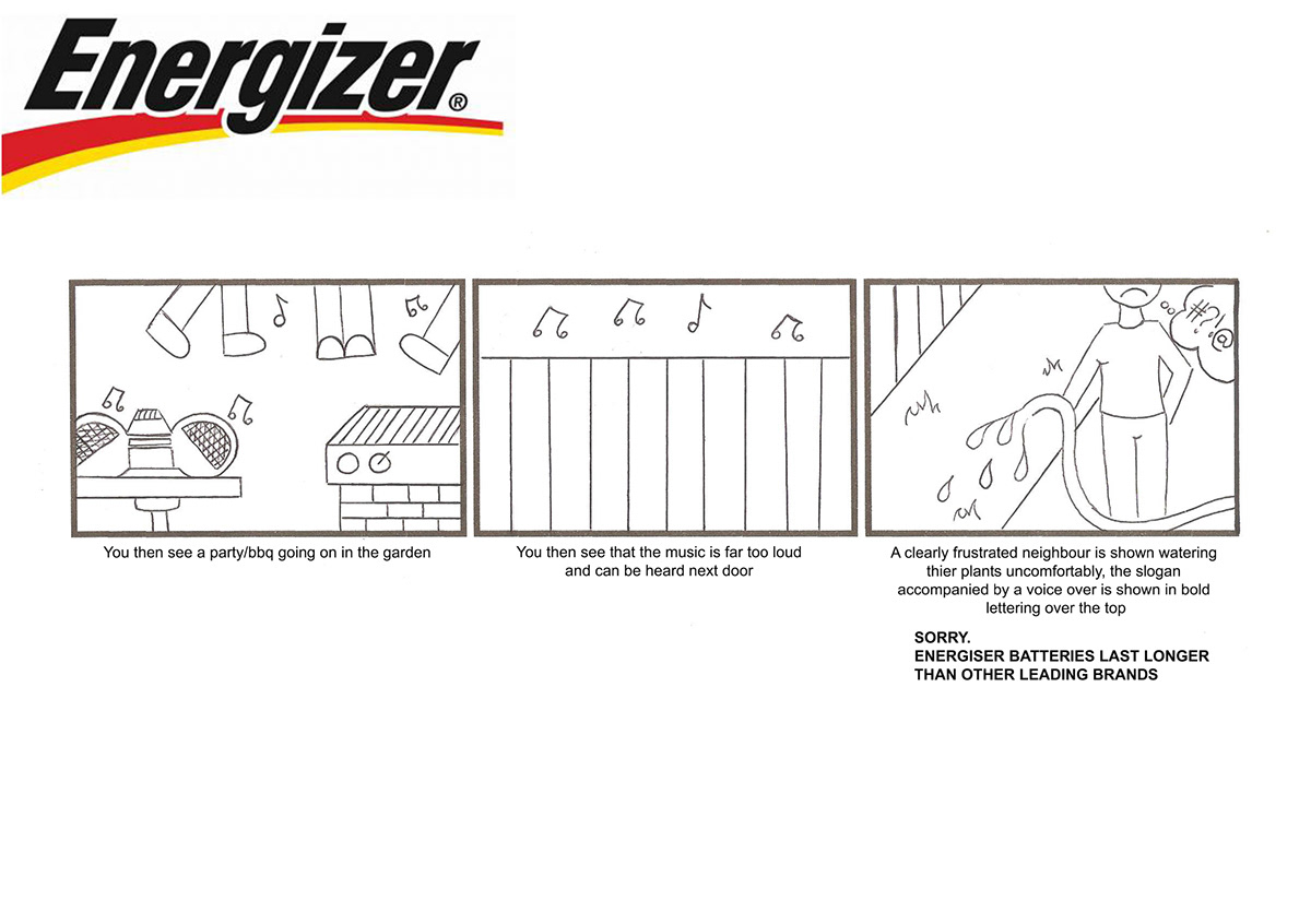 energizer copy cornwall United Kingdom storyboard advert brief creative