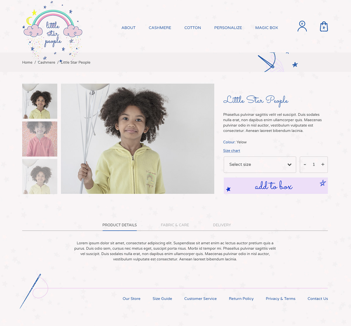 cashmire Ecommerce kidswear UI/UX user interface Website