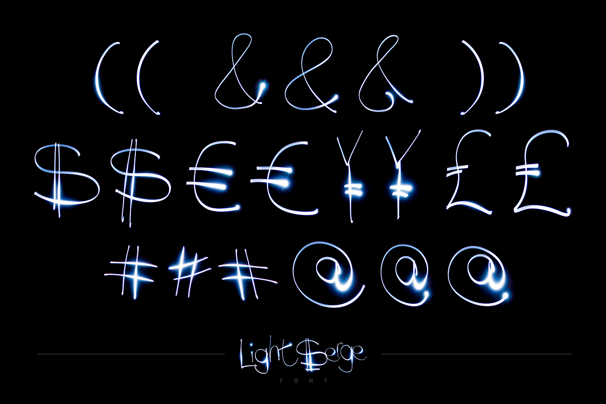 font typography   Photography  alphabet numbers design long exposure