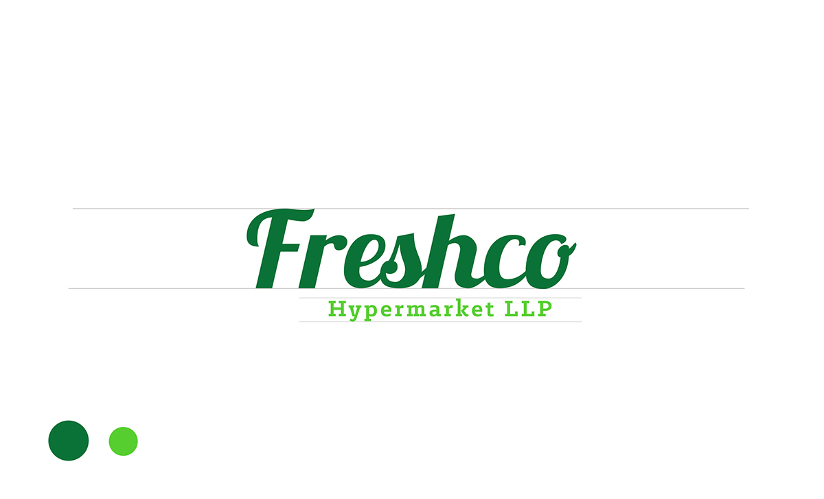 logo identity Logotype Logo Design green fresh Hypermarket freshco Shades of Green sprout seed bangalore art AJ timetriangle
