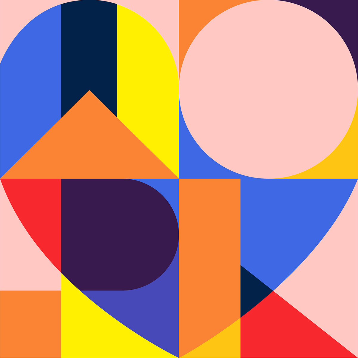 Colourful  geometric ILLUSTRATION  intersections lettering modulartype typeillustration typography  